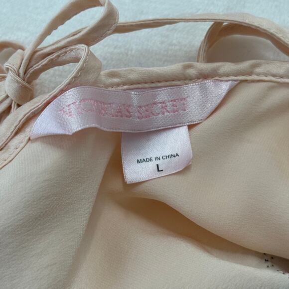 Victoria’s Secret Silk Lace Slip Dress Glam Romantic Black Nude L Nightwear - Picture 11 of 12